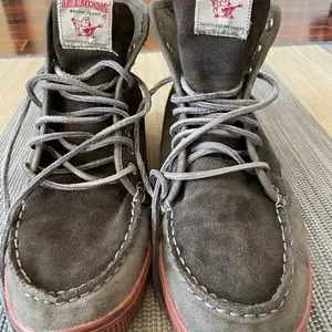 Original True Religion Suede Hitop shoes size 9 True Religion MENS Brown Fold Over High Top Lace Up  main image 2